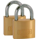 kasp K12040D2 Vorhängeschloss, 40mm Goldgelb Schlüsselschloss