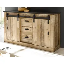 furn.design Sideboard in Used Wood, hell und anthrazit Schlafzimmer Kommode 162 x 91 cm), Stove