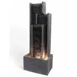 Arnusa Gartenbrunnen Springbrunnen BK903 Wasserwand 99 cm Standbrunnen mit LED groß, 37 cm Breite, Gartendekoration Zimmerbrunnen beige|grau