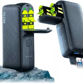 TELESIN Ladegerät+Powerbank für GoPro Hero 12/11/10/9 GP-PB-001 - Grau
