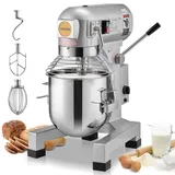 Vevor Kommerzieller Küchenmixer, 10 l Standmixer mit 3 einstellbaren Geschwindigkeiten, 550 W Teigmixer mit Edelstahlschüssel und 3 Mixaufsätzen...