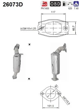 AS Katalysator 26073d für MITSUBISHI