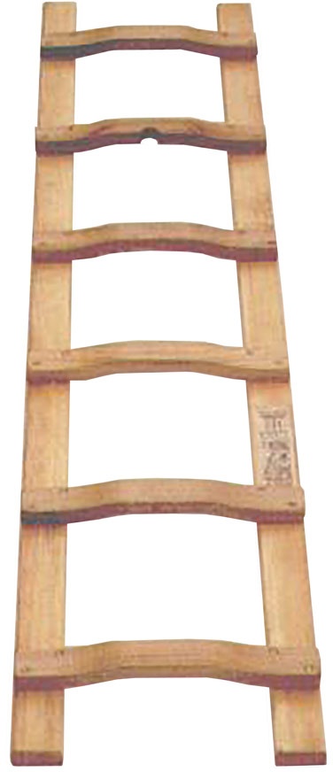 Holz Dachdeckerleiter geschraubt mit 4 Schlosschrauben und 8 Sprossen 2,38m lang