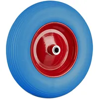 Relaxdays 4 x Schubkarrenrad 4.80 4.00-8, Vollgummireifen und Stahlfelge,