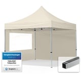 TOOLPORT Faltpavillon 3 x 3 m inkl. 2 Seitenteile creme