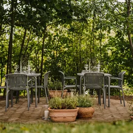 konsimo® Gartenstuhl 57,5 x 53 x 82,5 cm grau 2 St.