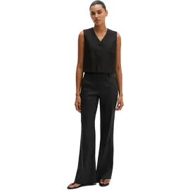 Marc O'Polo "aus Viskose-Leinen-Stretch", Damen, Gr. 44, schwarz, Obermaterial: 53% Leinen, 45% Viskose, 2% Elasthan. Futter: 100% Baumwolle, unifarben, regular fit, V-Ausschnitt, Westen Anzugweste