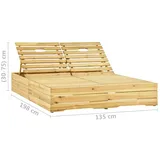 vidaXL Doppel-Sonnenliege 198 x 135 x 30-75 cm Creme