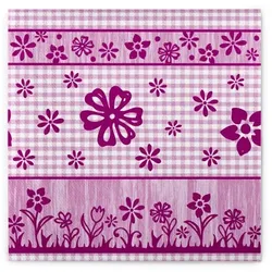 Sovie HORECA Serviette Joni in Beere aus Linclass® Airlaid 40 x 40 cm, 50 Stück - Frühling Blumen