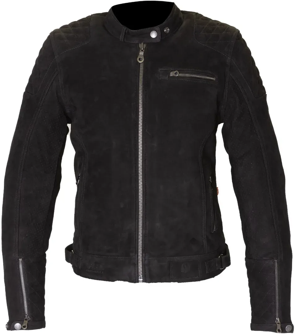 Merlin Isla TFL D3O Motorfiets lederen jas, zwart, XL Voorvrouw