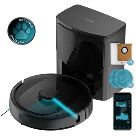 Cecotec Saugroboter Conga 9590 Spin Revolution Ultra Power Home, Lasernavigation, Künstliche Intelligenz, 10.000 Pa, max. 240 Minuten Akkulaufzeit, rotierende Mops, Silikonbürste für Haustiere.