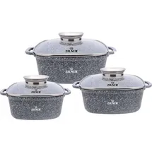 ZILNER Funktionelles 3Er Set Bratpfannen/Töpfe 2,8/4,4/6.5L Topfset Induktion, Töpfe beschichtet, Kochtopf Set| Kochgeschirr Set, Topfset induktionsgeeignet Zl-7077,