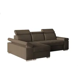 e-meubles Ecksofa mit Schlaffunktion Eckcouch mit Bettkasten Sofa Couch mit verstellbare Kopfstütze L-Form Polsterecke Schlafsofa Gästebett