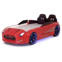Kinder Autobett GT-V mit Türen Inkl. Bluetooth in Rot - Rot