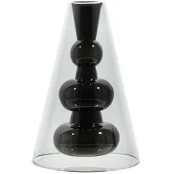 Tom Dixon - Bump Vase Cone, grau / schwarz