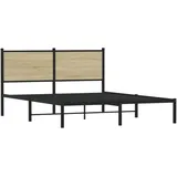 vidaXL Metallbett ohne Matratze Sonoma-Eiche 140x190 cm