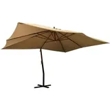 vidaXL Ampelschirm mit Holz-Mast 400x300 cm Taupe