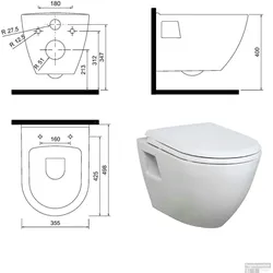 Design Hänge Wand-WC Soft Close WC-Sitz Toilette Kloschüssel Klobrille Badezimmer