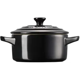 Le Creuset Mini Cocotte 10 cm schwarz glänzend