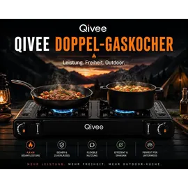 qivee Gaskocher Campingkocher 2-Flammig