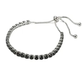 FIRETTI Armband Kupfer versilbert mit Zirkonia schwarz 23 cm