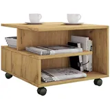 VCM Holz Couchtisch Sofatisch Wohnzimmertisch Rollen rollbar Stango S