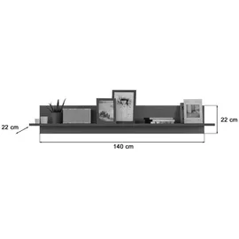 xonox.home Wandboard Freno 140 x 22 x 22 cm Grau