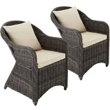 Tectake tectake® 2er Set Aluminium Rattansessel wetterfest und UV-beständig, pflegeleicht, kein Aufbau