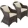 Tectake tectake® 2er Set Aluminium Rattansessel wetterfest und UV-beständig, pflegeleicht, kein Aufbau