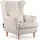 konsimo® Ohrensessel STRALIS Polyester 82 x 108 x 80 cm Beige mit Kissen