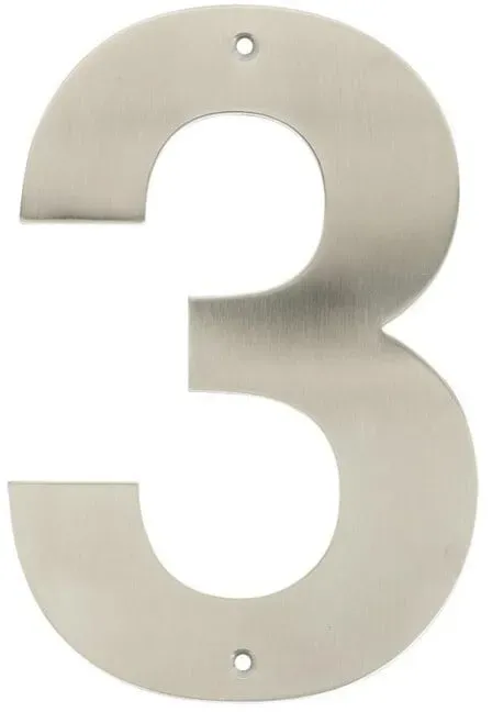 house number 3 stainless steel