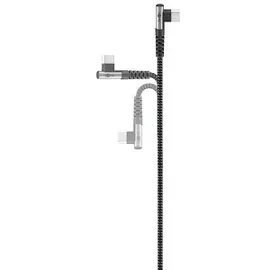 goobay 64660 USB C USB C Kabel mit 90 Grad Winkel / Handykabel 480 Mbits / USB 2.0 m Grau