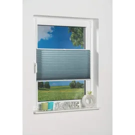 K-HOME Plissee Klemmfix Pisa 75 x 130 cm Fenstergröße (Velux) blau/petrol
