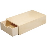 Rayher 62601000 FSC Mix Credit Holzbox, 20 x 10 x 5 cm, ausziehbare Innentasche, Natur/Braun