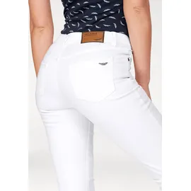Arizona Caprijeans "mit Schlitz am Saum", Damen, Gr. 54, N-Gr, weiß, Denim/Jeans, Obermaterial: 98% Baumwolle, 2% Elasthan, clean, Basic, schmal, Jeans, schmale Passform, mit stylischen Nieten, hohe Taille