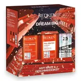 Redken Pflegeset mit Anti-Frizz-Effekt, Frizz Dismiss Shampoo 300ml und Conditioner 300ml mit Babassu-Öl und Smoothing Komplex, One United 150ml mit Hitzeschutz