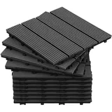 Tolletour Terrassenfliesen 6m2 Holzfliesen Für Terrasse Balkon Terrassenfliesen Holz Fliesen Mit Klicksystem 30x30 Cm 66 Stück Anthrazit