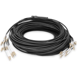 Digitus Vorkonfektionierte Glasfaser Universal Breakout Kabel, Multimode OM4, 12 Fasern, LC/UPC – LC/UPC (LSOH, 150 m), Netzwerkkabel