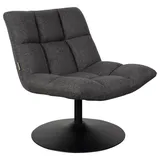 Dutchbone Lounge Sessel BAR Polyester 70 x 80 x 80 cm Grau mit Hocker