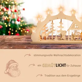 Weigla LED Schwibbogen/Lichterbogen"Weihnachtsabend" 7 flg. Erzgebirge garantiert
