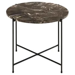 Avila Ecktisch Ø52cm Marmor braun.