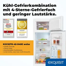 Exquisit KGC5270-45-040E Kühl-Gefrierkombination (206 l, 1469 mm hoch, Weiß)