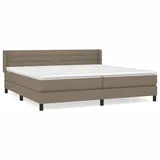 vidaXL Boxspringbett mit Matratze Taupe 200x200 cm Stoff - Taupe