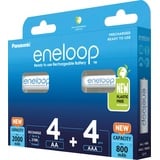 Panasonic eneloop (Gen 5) Kombipack 4x Mignon AA NiMH 2000mAh/4x Micro AAA NiMH 800mAh, 8er-Pack (BK-KJMCDE44E)