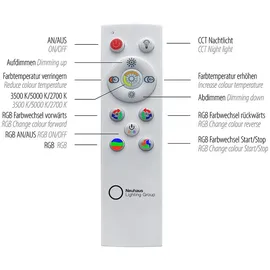 Selltec LED Panel Deckenleuchte, flach,dimmbar, schwarz mit RGB Laufbandumrandung