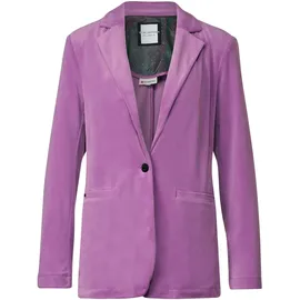 STREET ONE STREET ONE, Damen, Gr. 40, lila (cool lila), Stoff, 95% Polyester, 5% Elasthan, Samtoptik, casual, normal Po-bedeckend, V-Ausschnitt, Langarm normaler Saum, Blazer, mit Reverskragen