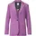 STREET ONE STREET ONE, Damen, Gr. 40, lila (cool lila), Stoff, 95% Polyester, 5% Elasthan, Samtoptik, casual, normal Po-bedeckend, V-Ausschnitt, Langarm normaler Saum, Blazer, mit Reverskragen