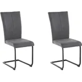 Home Affaire Freischwinger »Oliver«, (Set), 2 St., Microfaser, Stuhl belastbar bis 120 Kg grau (kansas 8010) + schwarz, , 87846865-0 B/H/T: 43cm x 98cm x 55cm,