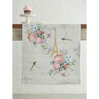 Maison d'Hermine Tischläufer, 100 % Baumwolle, einlagig, 150 cm lang, für Zuhause, Küche, Esszimmer, Party, Hochzeit, Brautparty, Frühjahr Sommer (Champ De Mars, 50 cm x 150 cm)