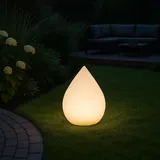 Melitec Solarleuchte - Solar-Gartenlampe LED mit Farbwechsel - Beleuchtung für Garten Balkon Terrasse - Höhe 39 cm - Kunststoff - Tropfen - LK07-6